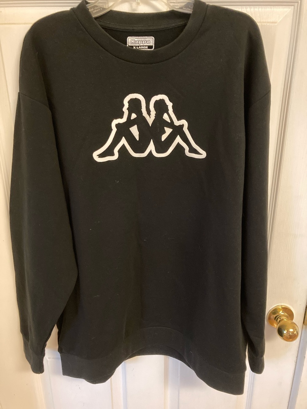 Kappa Black Sweatshirt with White Back-to-Back Logo